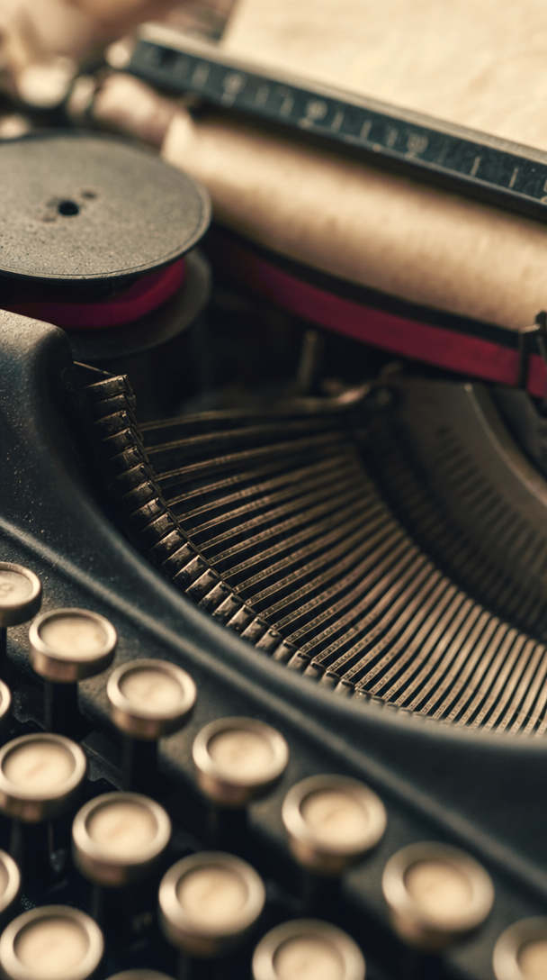 vintage typewriter in warm light